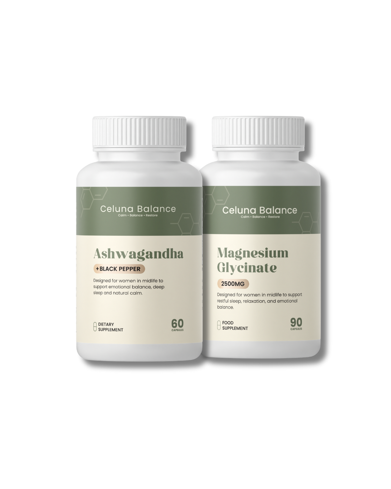 Celuna supplement Ashwagandha + Black Pepper on a white background